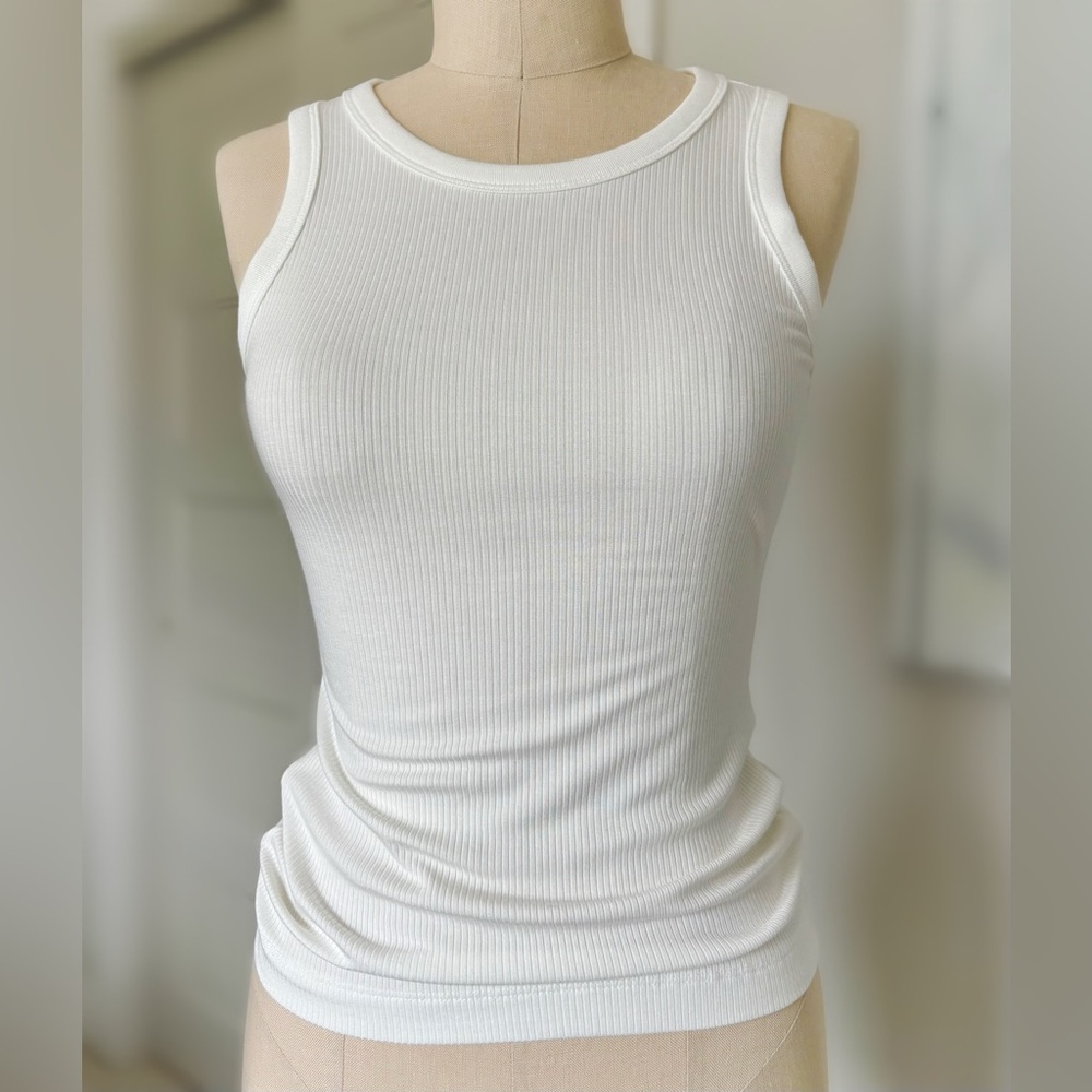 On 34th Cream white tank top